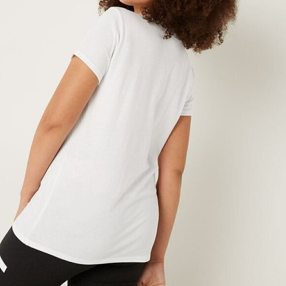 Pink victoria's secret KNIT SHORT SLEEVE PERFECT T-SHIR size S - Picture 2 of 6